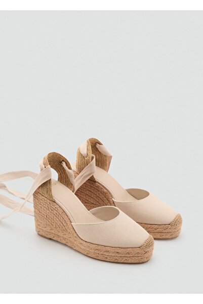 MANGO Woman Bağ detaylı dolgu topuklu ayakkabı