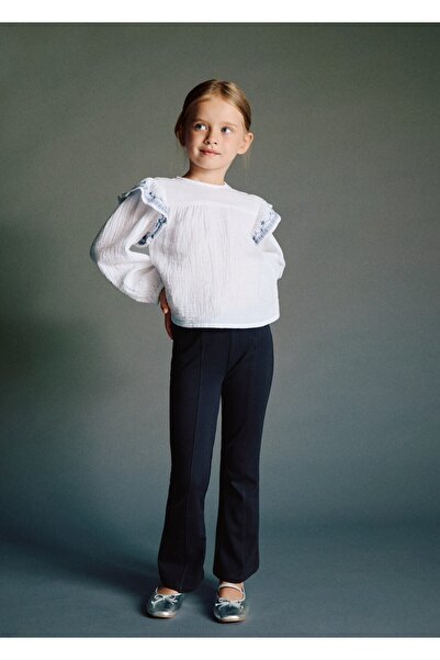 MANGO Baby Ruffled Embroidered Blouse