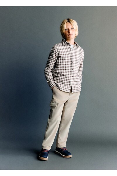 MANGO Kids Fitilli kadife kargo pantolon