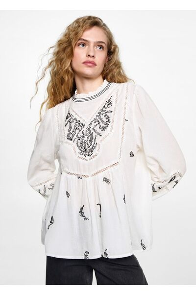 Mango Teen Vezena pamučna bluza