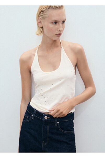 MANGO Woman Halter yaka üst metal aplikler
