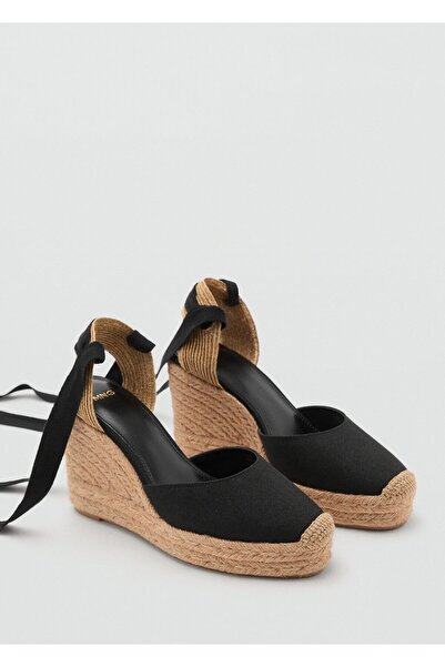 MANGO Woman Bağ detaylı dolgu topuklu ayakkabı