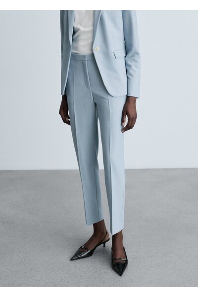 MANGO Woman Straight cut fabric pants