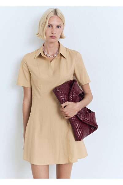 MANGO Woman Pamuklu gömlek elbise