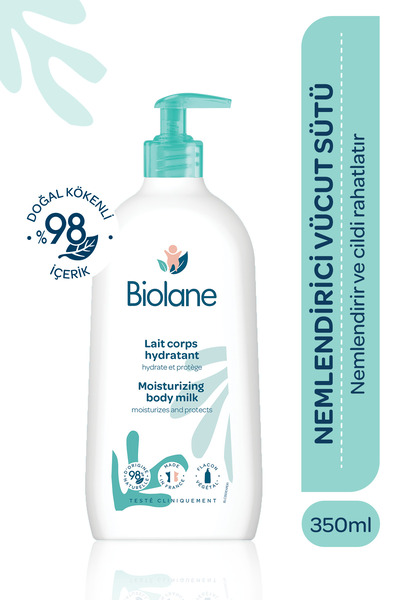 Biolane %98 Doğal İçerikli Nemlendirici Besleyici Vücut Sütü (350ml)