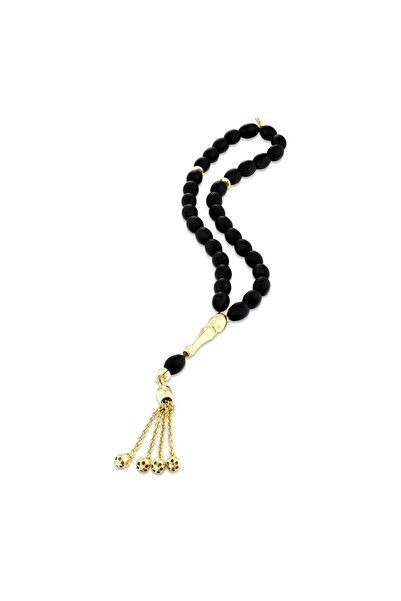 Assos Pırlanta Oniks Taşlı Altın Tesbih - 14K