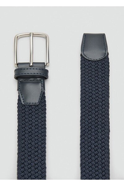 MANGO Man Örgü desenli elastik kemer