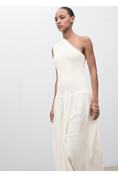 MANGO Woman Asimetrik triko elbise