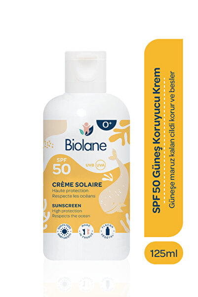 Biolane SPF50 Güneş Koruyucu Krem (125ml) - Yüksek korumalı, kokusuz, suya da...