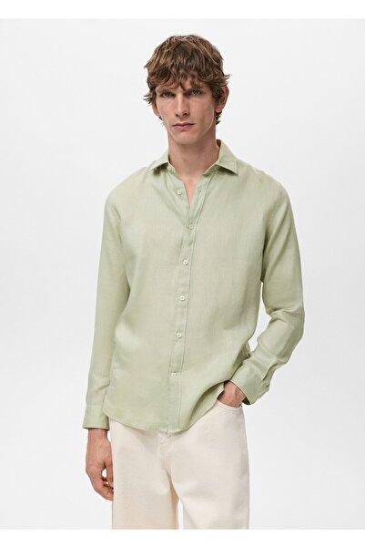 MANGO Man %100 keten gömlek