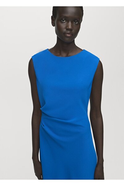 MANGO Woman Büzgülü midi boy elbise