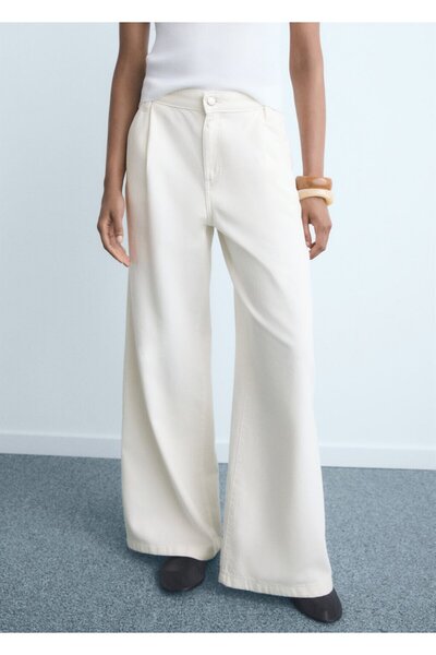 MANGO Woman Wideleg pensli jean pantolon