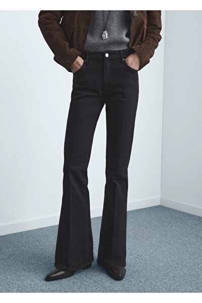 MANGO Woman Violeta yüksek bel flare jean pantolon