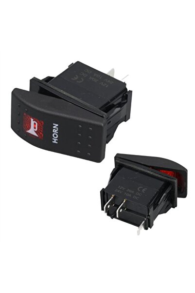 Powermaster ﻿Korna Sembollü Işıksız Yaylı 2 Pinli On-Off 12-24V Marin Switch