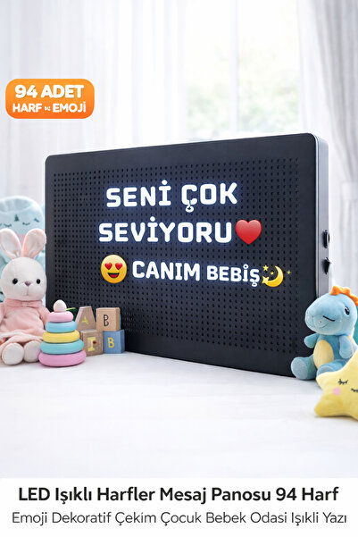 Ecuy Led Light Letter Message Board 94 Letters Emoji Decorative Photography, ...