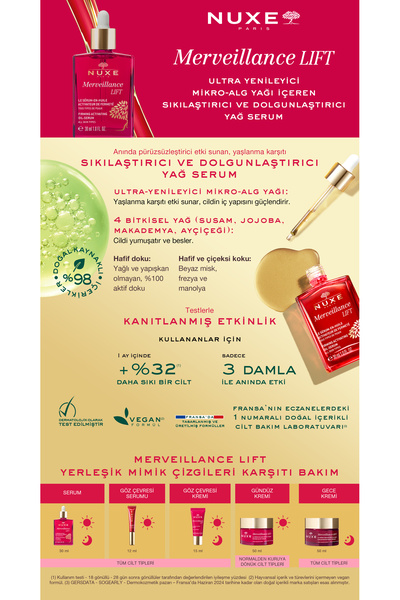 Nuxe Merveillance Lift Sıkılaştırıcı & Toparlayıcı Yağ Serumu 30 ml