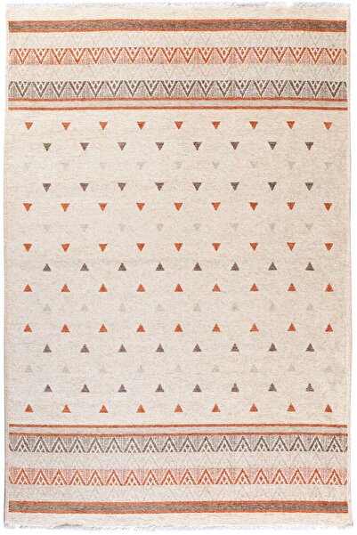 MYHOME HALI Nordi 11547-b Yıkanabilir Salon Mutfak Yolluk Bej Kiremit Antrasi...