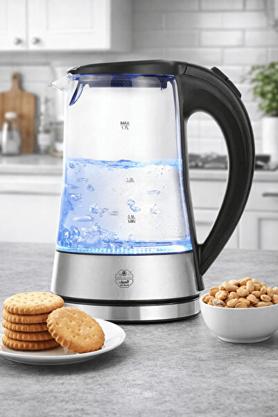 ALSAIF غلاية كهربائية لاسلكية من السيف سعة 1.7 لتر، 2200 واط، زجاج