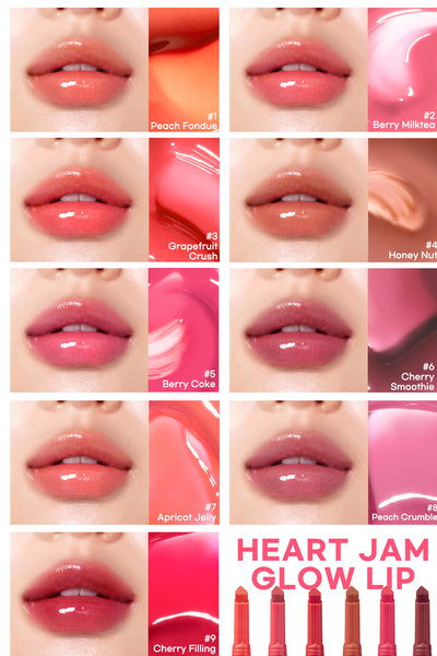 PERIPERA Yoğun Nemlendirici, Parlak Bitişli Balm PERIPERA Heart Jam Glow Lip (8 Peach Crumble)(Lucky Lottery)