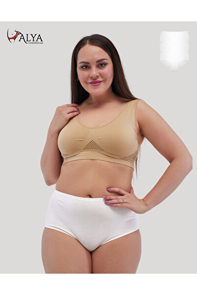 ALYA UNDERWEAR سراويل داخلية كبيرة للنساء - 3 قطع باللون الأبيض (5XL، 6XL، 7XL)