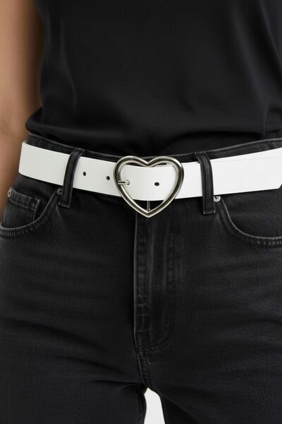 Kemerix Γυναικεία ζώνη με πόρπη με λευκή καρδιά