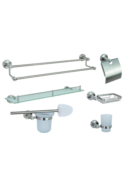 Trendy's Σετ επτά τεμαχίων, αξεσουάρ μπάνιου από ανοξείδωτο ατσάλι TRENDY S