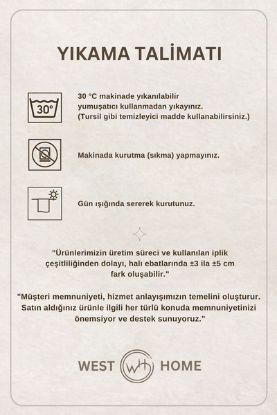 West Home Dijital Baskı Yıkanabilir Kaymaz Taban Leke Tutmaz Bej Mutfak Halısı Salon Halısı Ve Yolluk