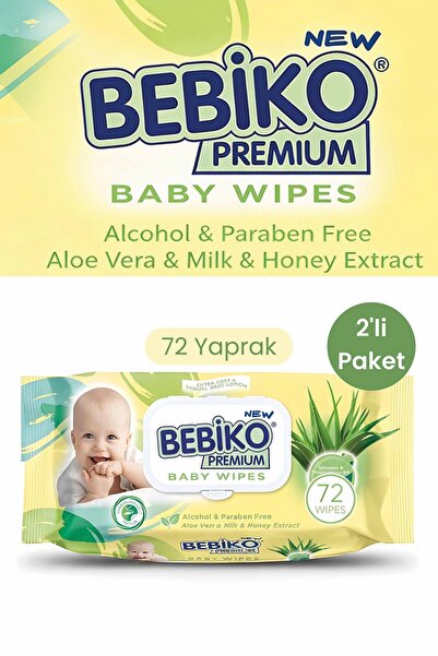 Bebiko Premium Aloe Veralı 72'li Islak Mendil x 2