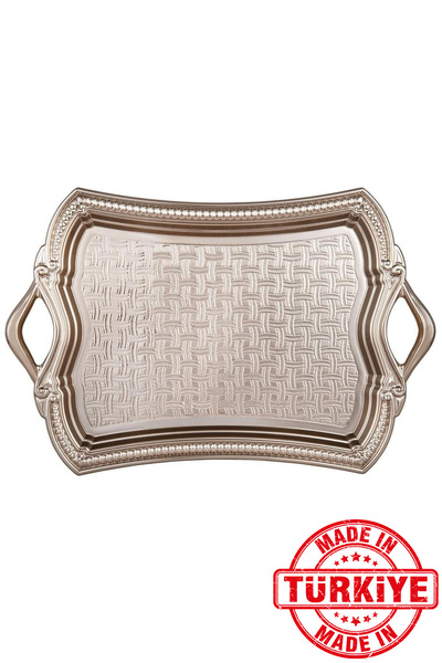 FARİKA صينية معدنية صغيرة لشخصين من إليسا (بيضاء) (صنع في تركيا)