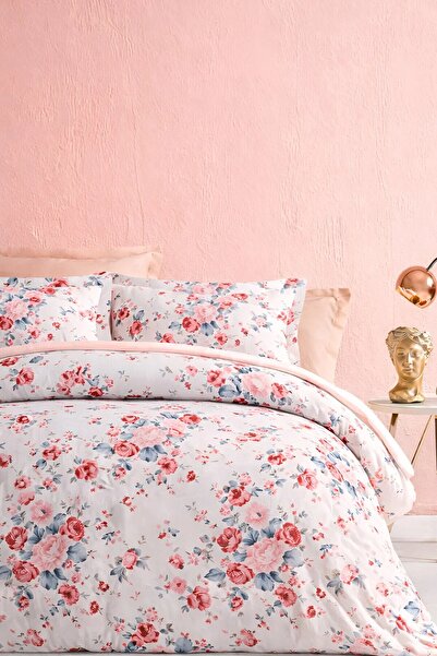 İQON طقم غطاء لحاف مع ملاءة - سلمون روز