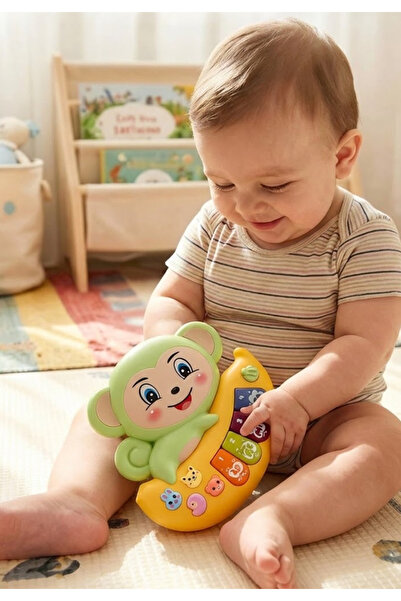 Gokidy Sesli ve Eğitici Maymun Bebek Oyuncağı – Işıklı, Hayvan Sesli, 12 Ay v...