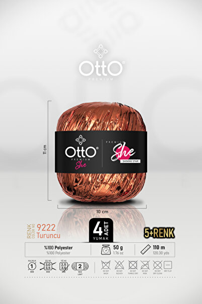 Otto Premium She Metallic Raffia - Πορτοκαλί - Συσκευασία 4 τεμαχίων - 1mm/ 5...