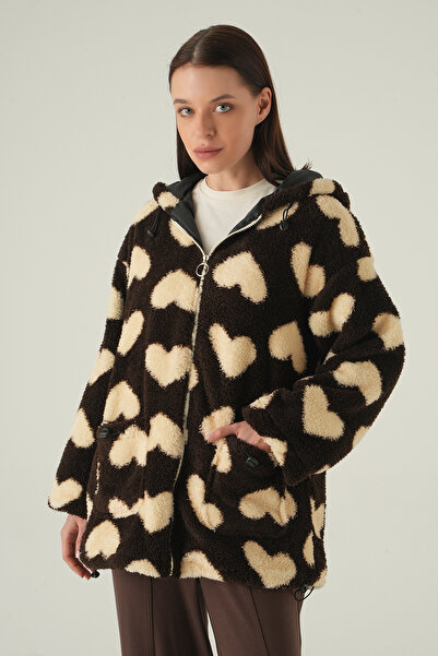 Rays 3120A Плюшевий пальто з передніми кишенями, кавовий