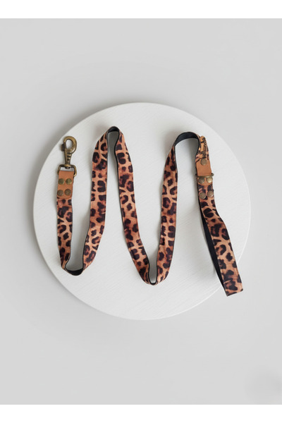 balkonda Dog Walking Leash Collar 2.5 cm Width Patterned Column Cord Leopard ...