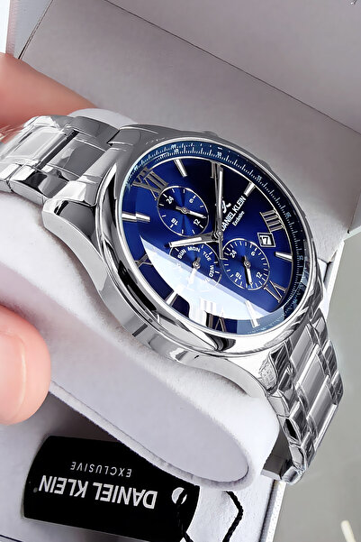 Daniel Klein Exclusive Premium Erkek Kol Saati 3 Atm Su Geçirmez Gümüş Renk Ç...