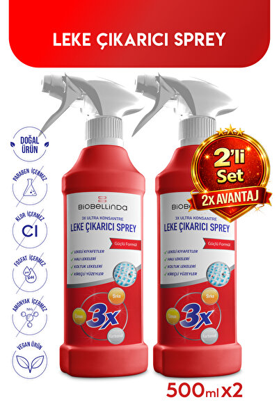 BioBellinda 3x Ultra Konsantre Leke Çıkarıcı Sprey 450 ml X 2 Adet ( 2 Li Set)