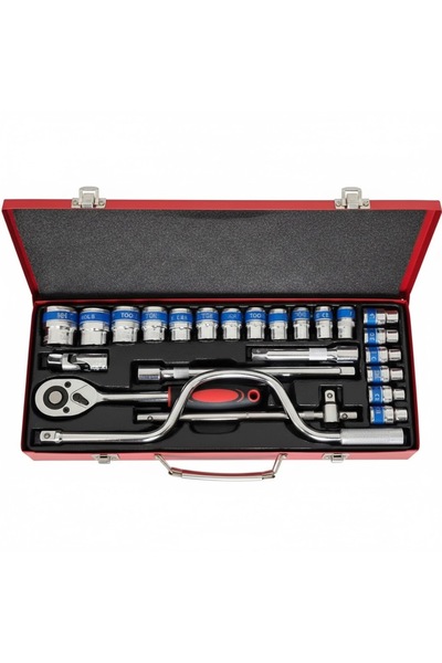 NO BRAND Trusa Chei Tubulare 8-32 cu Clichet Chrome Vanadium 25 piese