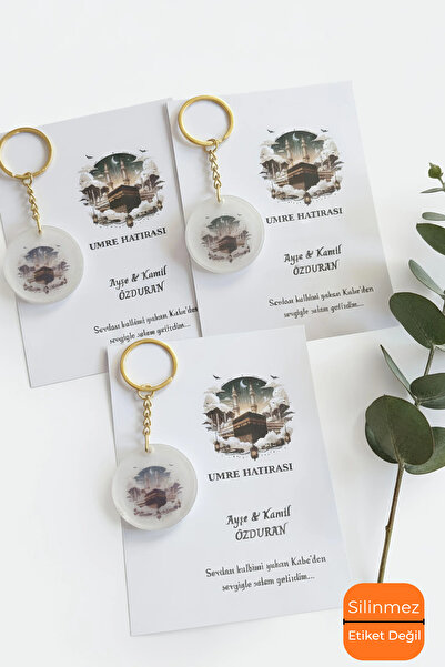 SEYVAYA 20 Adet Kabe Resimli Epoksi Anahtarlık Kişiye Özel Kartlı Hac Umre Da...