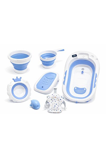 dehkah Baby Bath Set with Foldable Bathtub طقم حمام أطفال قابل للطي 6 في1 حوض...