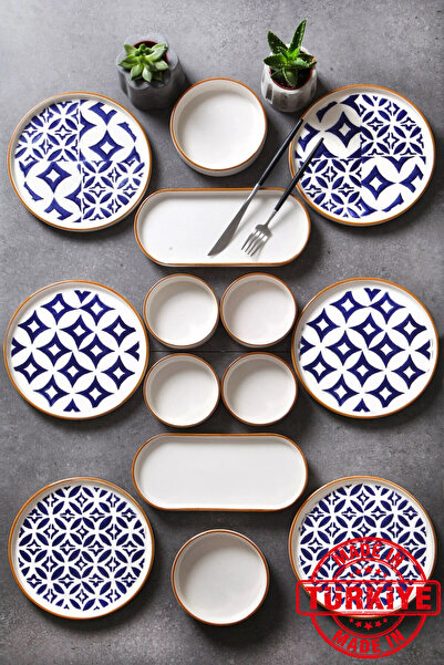 Bernardo طقم إفطار مكون من 14 قطعة، يكفي لـ 6 أشخاص، قابل للتكديس - إفطار (صن...