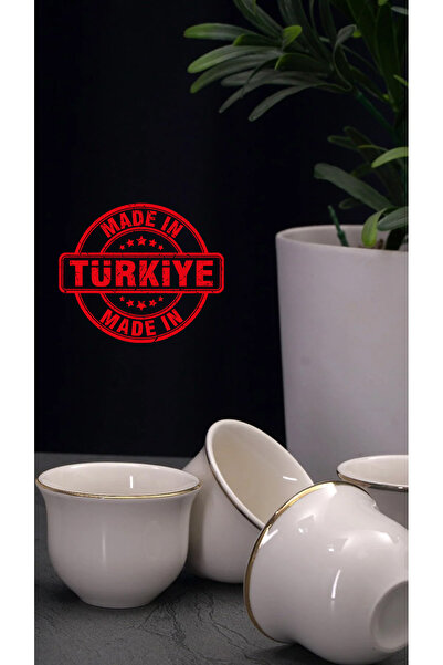 Heda Porselen 6-Piece 6-Person Gold Gilded Mirra Set (Made in Turkey)