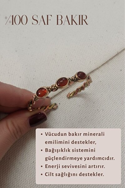 Süspüs Accessories 3-Piece Agate Stone Two-Color Twisted Copper Bracelet