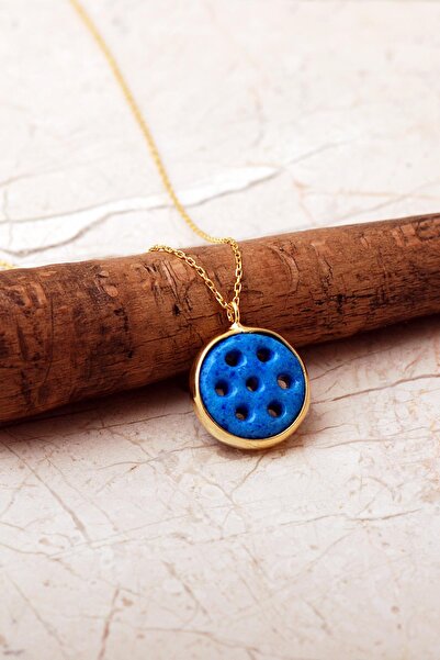 Sümer Telkari Süryani Nazar Boncuğu Altın Kaplama Gümüş Kolye 7941