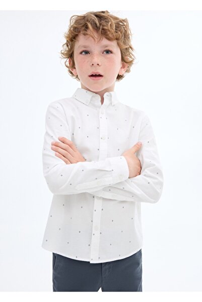 MANGO Kids Desenli Oxford gömlek