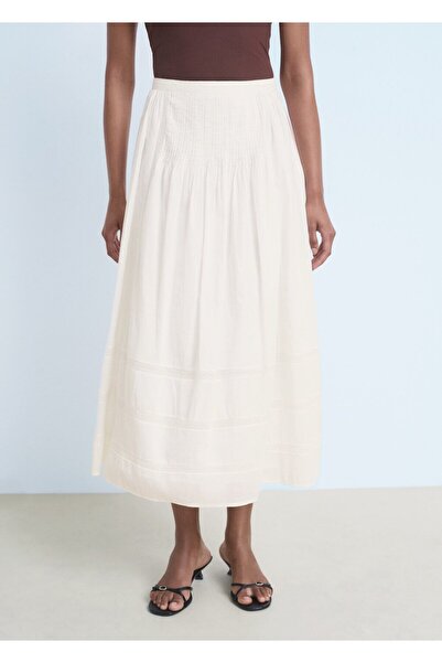 MANGO Woman Pamuklu dantel etek