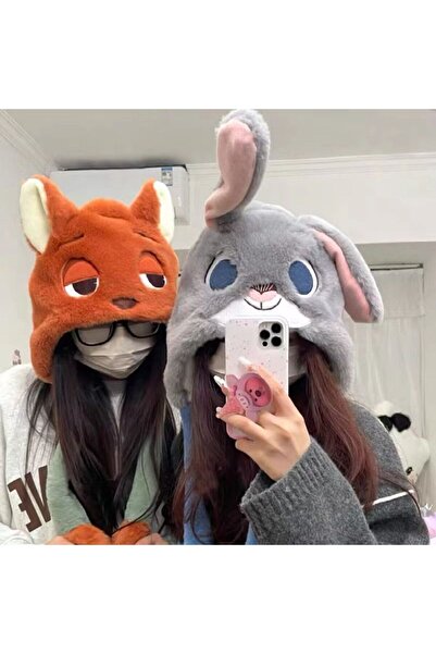 Choice قبعة جودي أنمي لطيفة من فيلم زوتوبيا، قبعة قطيفة، جودي ونيك بآذان متحر...