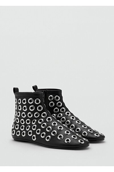 MANGO Woman Deri görünümlü delik detaylı bot