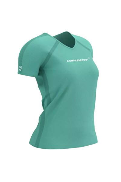 Compressport Tricou alergare dama Training Logo SS 2024-Albastru-L