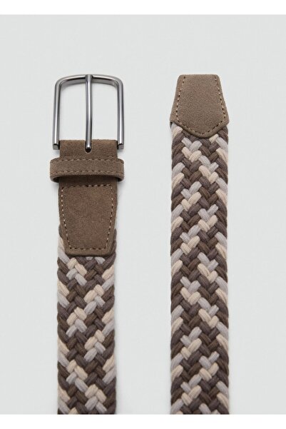 MANGO Man Renkli örgülerle elastik kemer