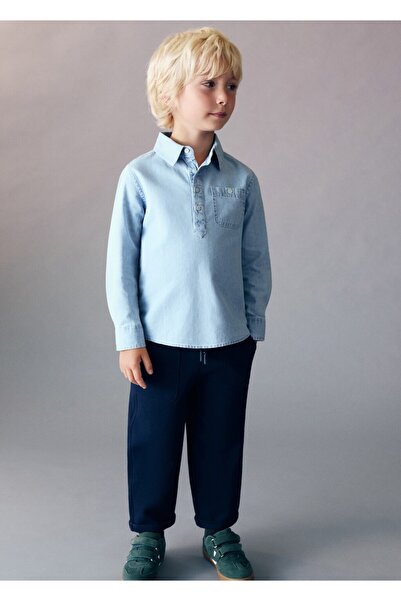 MANGO Baby Cepli denim gömlek